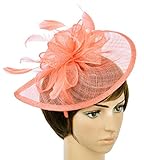 Womens Formal Party Fascinator Hat with Headband for Cocktail Watermelon Red