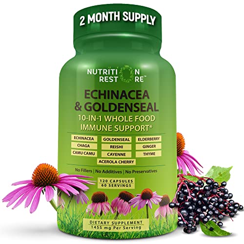 Echinacea Goldenseal Capsules 10 in 1 Immune Support Supplement