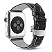 Fintie Leather Band Compatible with Watch 44mm 42mm, Replacement Wrist Bands with Adjustable Butterfly Buckle Compatible with Watch Series 5 Series 4 Series 3 Series 2 Series 1 - Black