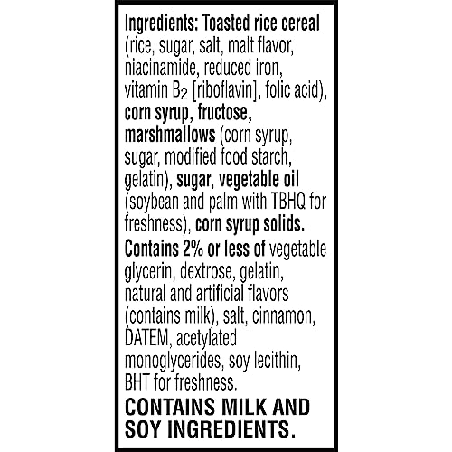 RICE KRISPIES TREATS HOMESTYLE MARSHMALLOW SNACK BARS, KIDS SNACKS, LUNCH SNACKS, CINNAMON SUGAR FLAVOR, 6.98OZ BOX (6 BARS)