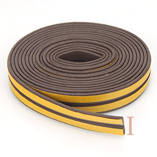 50 Feet, Weather Stripping,Door Window Adhesive Seal Strips for Windproof, Soundproof, Dustproof, Collision Avoidance, Weatherproof Seal (I BROWN) - Thumbnail 5