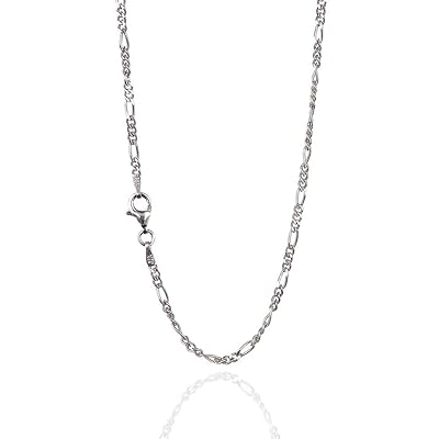 Ubuy White Gold Figaro Chain Necklace Figaro Chain Amazon Sterling