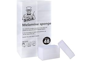 MR.SIGA Melamine Sponge, 48 Count, Size 3.1" x 2" x 1"