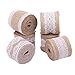 Burlap Ribbon Roll with Lace Z&S Groups 13Yards/468 inch Natural Burlap Craft Ribbon White Lace Rolls for Wedding Decorations Lace Arts and Crafts Burlap and Lace 78.7 Inch Each