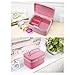 Locking Medicine Cabinet, EVERTOP Household First Aid Kit Locking Prescription Pill Case Storage Box with Compartments for Jewelry Cosmetics Cards Essential Oils Arts Crafts Medical Supplies, Pink