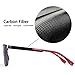 Polarized Sunglasses For Men Brushed Stainless Frame Rubber Legs with Carbon Fiber Arm,Light Weight