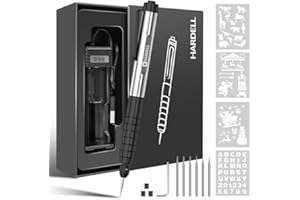HARDELL Engraving Pen for DIY, Rechargeable Mini Engraver Pen with 6 Rotating Grinding Heads, Cordless Portable Electric Micr