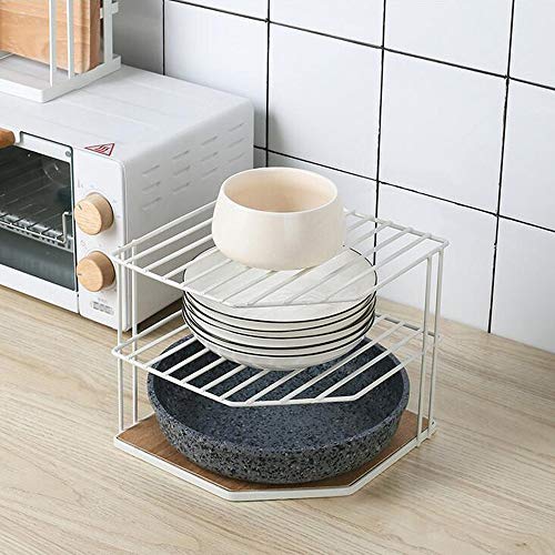 ZGZD Kitchen Corner Shelf Plate Rack 3Tier Corner Counter Organizers
