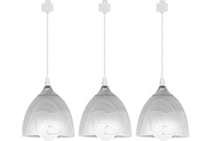 Kiven 3-Lights H-Type Track Light, Dimmable Track Mount Pendant Lighting Fixtures W/Frosted White Finish Glass Shade-24 Inches
