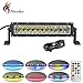 Nicoko 10/12 inch 72w Led Work Light Bar with RGB halo ring strip color changing Driving Lights Fog Lamp Offroad Lighting for off road Suv Ute Atv Truck 4x4 Boat +Free master switch wire harness