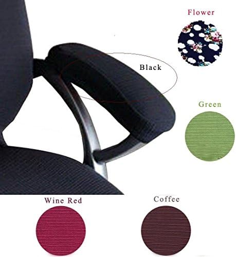 Doptou 2 PCS Removable Durable Machine Washable Office Chair Armrest Slipcovers Covers Pads,Soft Chair Arm Pad Covers Stretch Over Armrests (Green)