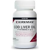 Kirkman Cod Liver Oil with Vitamins A &amp; D, 300 Softgels | Omega-3 EPA &amp; DHA, Vitamins A, D &amp; E, Essential Fatty Acids, Daily Nutritional Support, Ultra Tested, Hypoallergenic