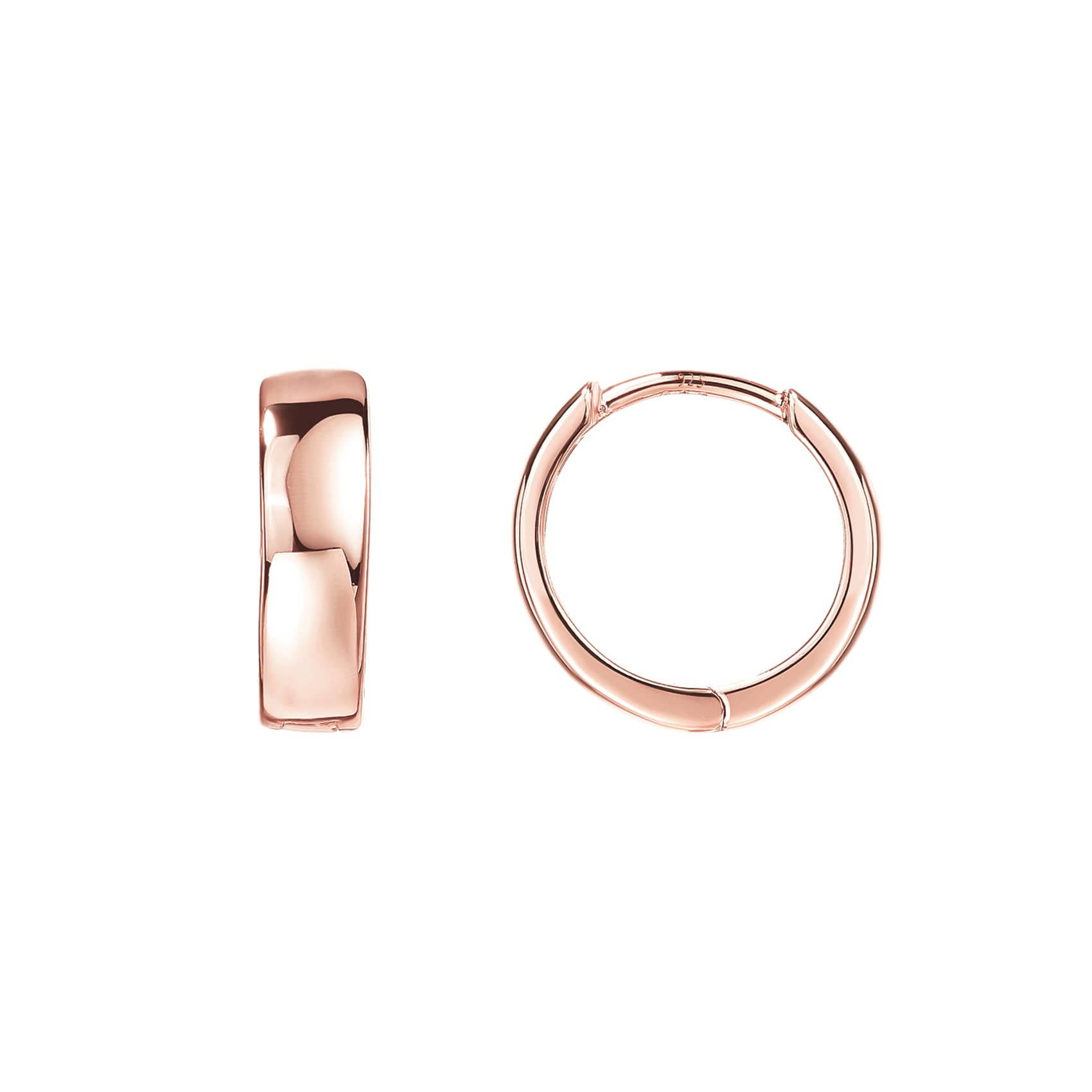 PAVOI 14K Rose Gold Plated Sterling Silver Post Huggie Earrings | Small Hoop Earrings |Gold Earrings for Women