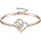 Aihitero Valentines Day ‘Badass Daughter’ Gift, ‘Always My Daughter Forever My Friend’ Bangle Bracelet, ‘Mother/Father Daughter Forever Love’ Women Jewelry, Birthday Xmas Wedding Present from Dad Mom