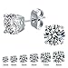 925 sterling silver stud earrings Stud Earrings for Women Round Cubic Zirconia Studs Plated Rose Gold, 3-8mm (6 Pairs)