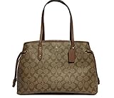 Coach Signature Drawstring Carryall Shoulder Bag F57842 (Khaki/saddle)
