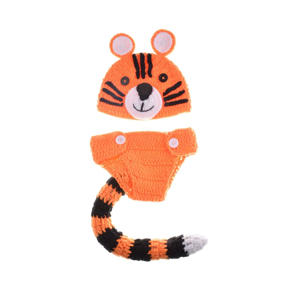 NUOBESTY 1 Set Baby Photography Costume Handmade Cartoon Tiger Newborn Costume Outfits for Photo Shoot Photography Party