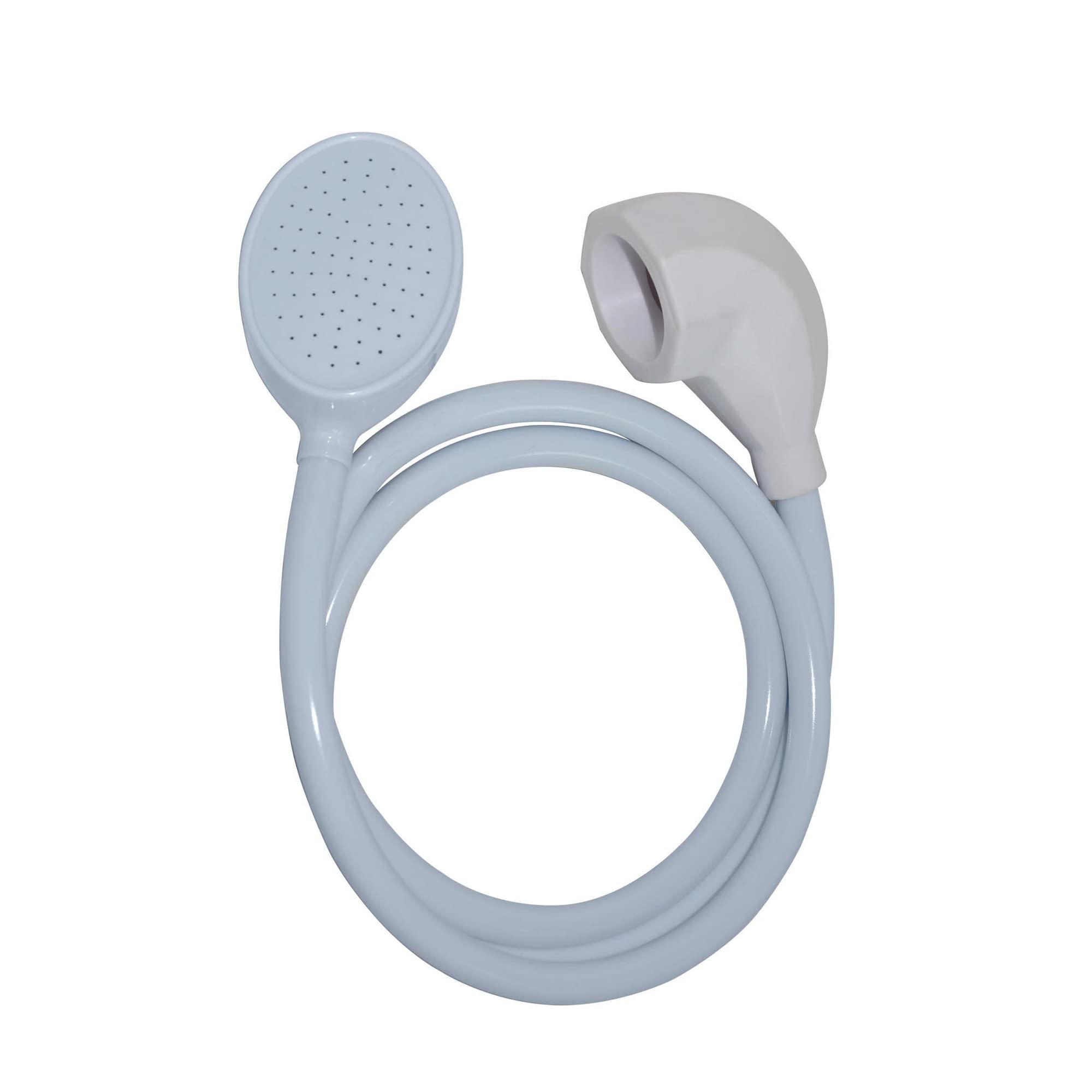 Blue Canyon Solo II Bath Mixer Shower Spray| Bathroom Accessory| Premium Shower Attachment for Bath taps| Push-on-Fitting| Suitable for Round & Oval Taps| Shower Head for Bathroom| 166 cm | (White)