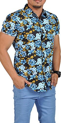 Forever21 21 Men Tropical Hawaiin Design Dress Short Sleeve