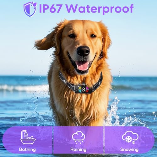 LYtech Dog Bark Collar, Anti-Bark and Anti Howling Collar for Dogs, 4 Vibration/Sound Modes, Waterproof IP67, Rechargeable Device to Stop Barking Large Medium Small