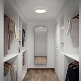 artika Vera 13 in. Integrated LED Modern Flush Mount Ceiling Light Fixture, Chrome Ideal for Hallway, Bedroom, Kitchen, Living Room - 1200 Lumens, 3000 Kelvin Warm White Light