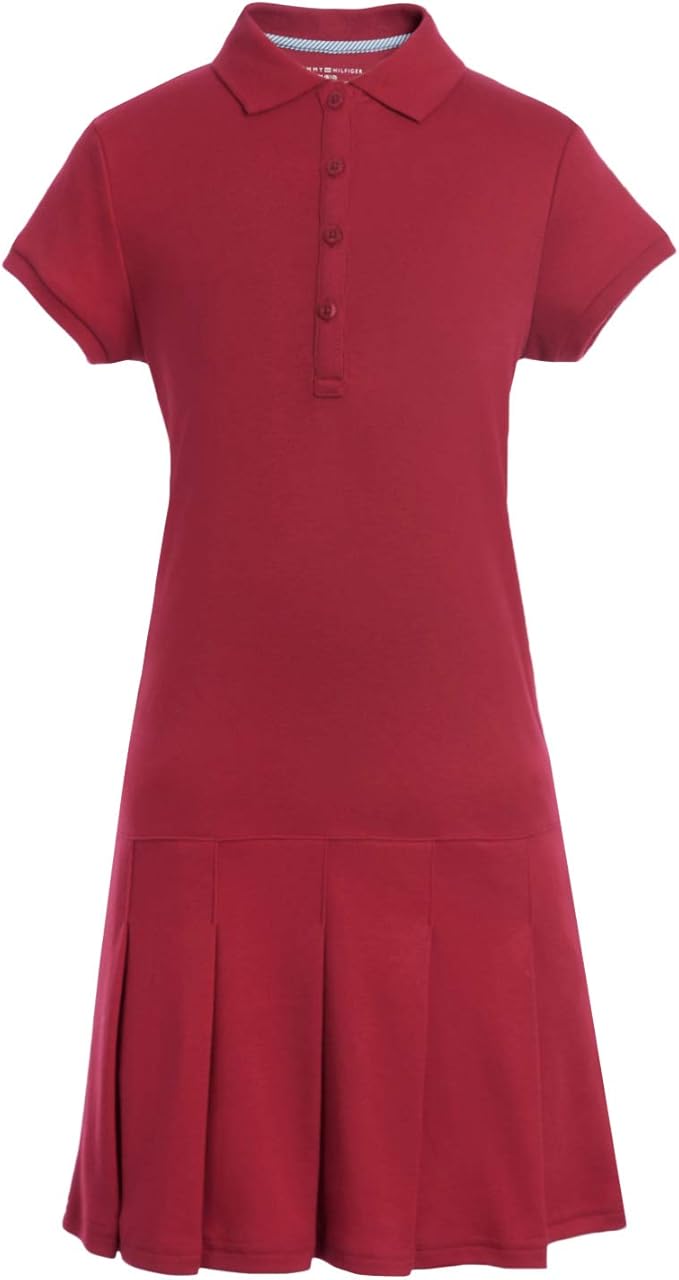 Tommy Hilfiger Girls Short Sleeve Girls Interlock Polo Dress, Kids