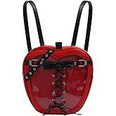 Clivetalos Cute Ita Bag for Pin Display with Insert, Anime Backpack for School, Preppy Backpack for Y2k Bag Aesthetic, Kawaii Red Backpack with Adjustable Straps for Lolita Fashion