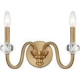 Savoy House 9-5800-2-322 Bergdorf Traditional Vintage Mid-Century Wall Sconce, 2-Light 120 Total Watts, 8" H x 14" W, Warm Br