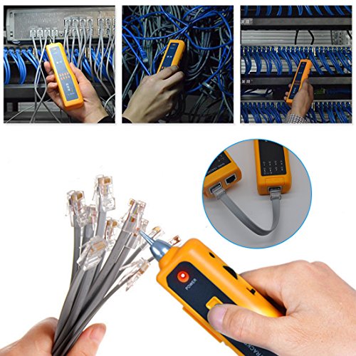 DricDoda Multifunction Wire Tracer, Professional RJ45 RJ11 Handheld Cable Locator Line Finder Cable Tester with Tool Kit for Network Cable Collation, Telephone Line Test, Continuity Checking
