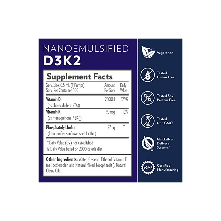 Quicksilver Scientific Nanoemulsified D3K2 Emulsified Liquid Vitamin