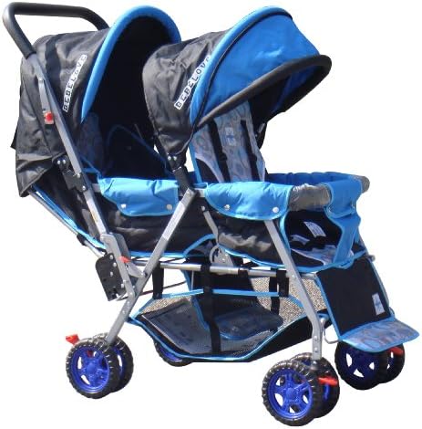 BeBeLove Blue Tandem Stroller (Blue)