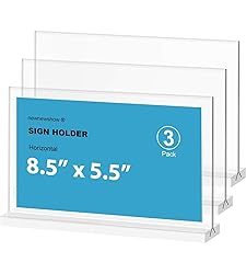 newnewshow Acrylic Sign Holder 8.5x5.5 Inch 3 Pack