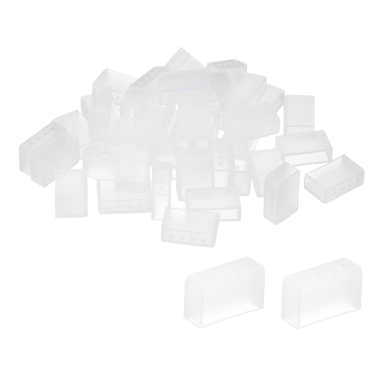 PATIKIL Silicone End Cap Plug Cover for Strip Light, 80 Pack IP67 Waterproof Fit 12mm Wide LED Strip Light 2 Styles (Non Hole and 4 Holes)