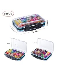 Kit de pesca con moscas Fiscan, moscas de pesca, anzuelos de mosca   64 piezas caja hecha a mano de pesca con mosca   moscas secas húmedas, aireador, ninfa, esmerger con caja de mosca impermeable