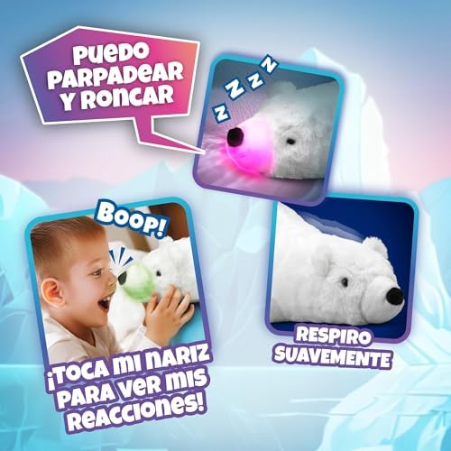 Sauvez l'ours Polaire, Animal de Compagnie interactif en Peluche, Son Nez Change de Couleur, Sauvez-Le avec Le Cube de Glace + 3 Ans (62008636)