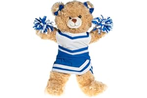 Plush Toys Wonderland Royal & White Cheer Uniform, Cute Cheerleader Outfit for Stuffed Animals Plush Toys Fits Most 6"-10" Soft Toys Gift for Girls, Room Decor, Cheerleader Friends!