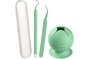 iVyne Berry and Silicone Weeding Tools - Suction Weeder, Craft Tweezer, Scrap Collector Holder, Vinyl Weeding Tool Kit for Cricut, Silhouette Accessories - Green