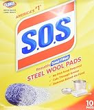 S.O.S Steel Wool Soap Pads 10 ea (Pack of 2)