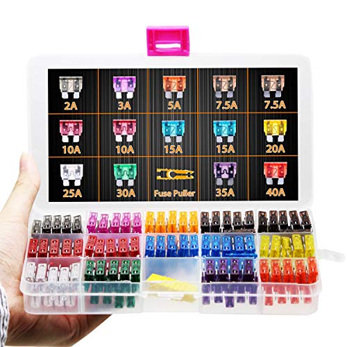 GBAuto 140pcs Assorted Auto Car Truck Standard Blade Fuse Assortment 2A 3A 5A 7.5 A 10A 15A 20A 25A 30A 35A 40A Car Boat Truck SUV Automotive Replacement Fuses