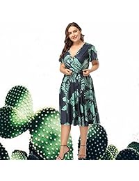 Party Lady Vestido de mujer con cuello en V elástico casual largo mediano mediano