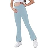 Girls Yoga Pants V Cross Waist Wide Leg Workout Flare Pants High Waist Bootcut Pants