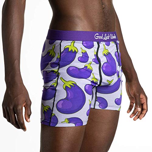 Good Luck Undies Men's Eggplants Boxer Brief Underwear, Medium Pricepulse