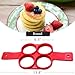 Lanyani 2-pack Silicone Perfect Pancakes Mold Nonstick Egg Ring Maker Breakfast Pancake Shaper - Round and Heart shape, flower and oval