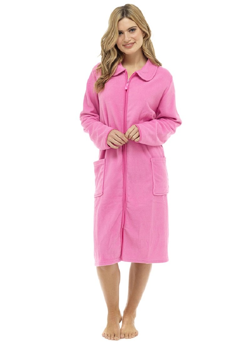 ladies zip front dressing gown