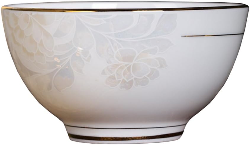 LIANGWAN DFHHG® Bowl, bone china bowl home eating ceramics tall rice bowl creative bowls cutlery