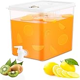 Beverage Drink Dispenser for Fridge, Plastic Beverage Dispenser with Spigot,Juice Container Sealed with Filter Screen,Cold Hot Drink Jug for Christmas Party Supplies (1PCS 2 Gallon)