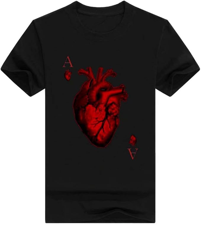 Fashion Casual Style Red Heart A Graphic Women's Short Sleeves TShirt 100 Cotton Loose t Shirt