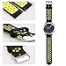 Universal 18mm 20mm 22mm 24mm Width Silicone Watch Band Replacement, Quick Release Rubber Watch Bands for Men & Women (20mm, Black-Green)