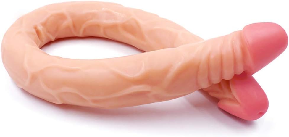 ꕤ 21.56" Realistic Double Ended Silicone Maṣsager for Beginners Advanced Users, Flesh