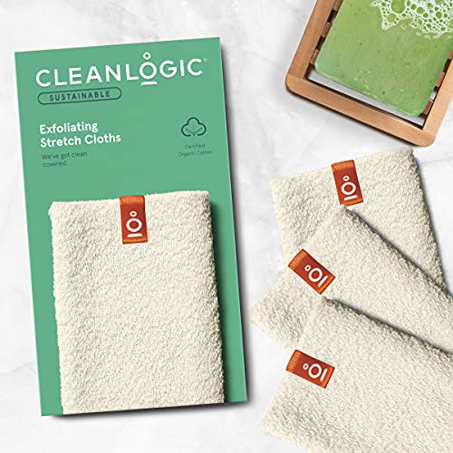 Care by Cleanlogic Organic Cotton Exfoliating Stretch Washcloth